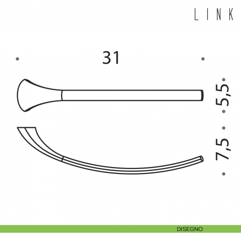 Porta salvietta fisso Colombo Design Link disegno