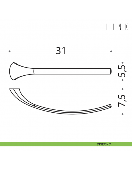 Porta salvietta fisso Colombo Design Link disegno