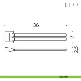 Porta salvietta doppio a snodo Colombo Design Link 2