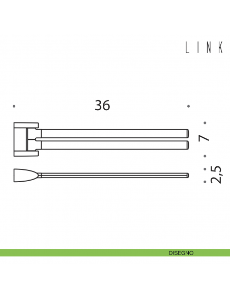 Porta salvietta doppio a snodo Colombo Design Link disegno
