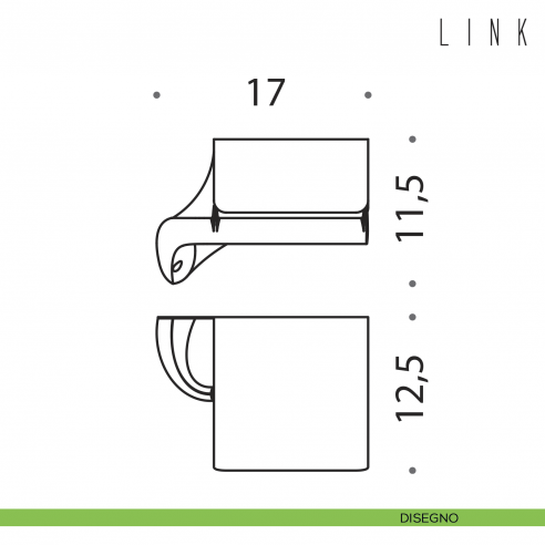 Porta rotolo coperto Colombo Design Link disegno