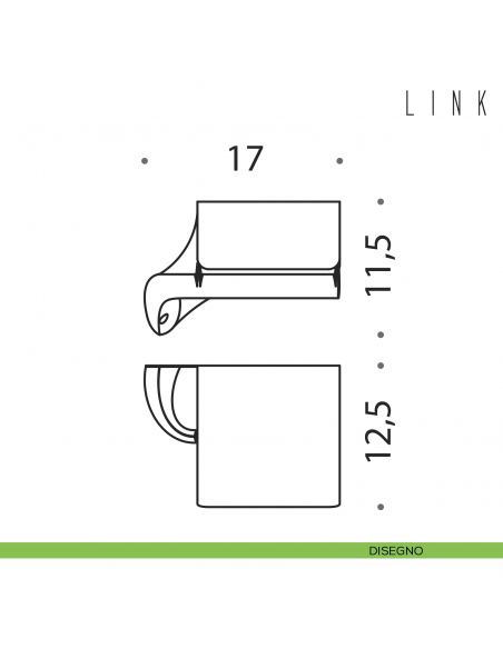 Porta rotolo coperto Colombo Design Link disegno