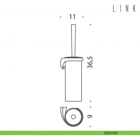 Porta scopino sospeso Colombo Design Link disegno destro