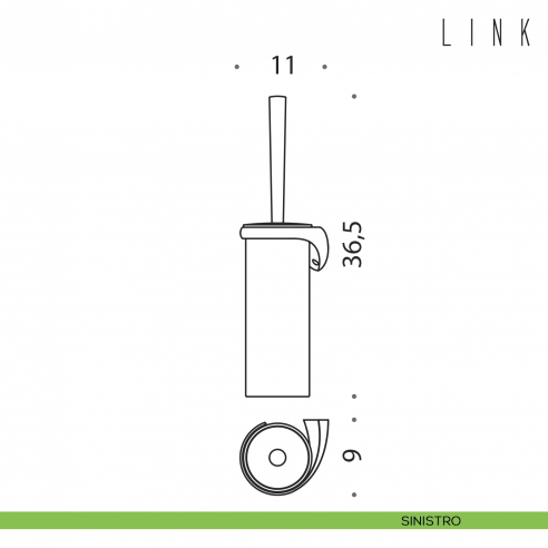 Porta scopino sospeso Colombo Design Link disegno sinistro