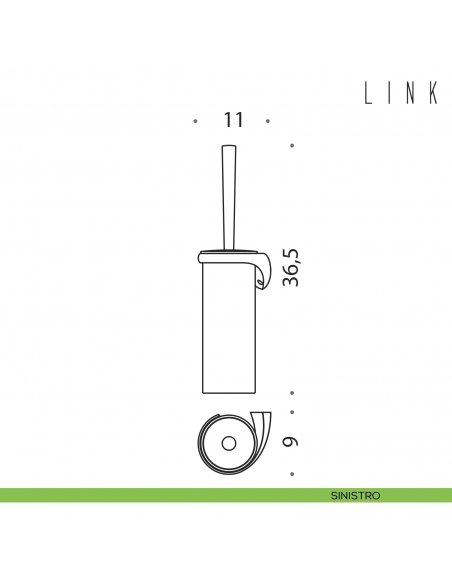 Porta scopino sospeso Colombo Design Link disegno sinistro