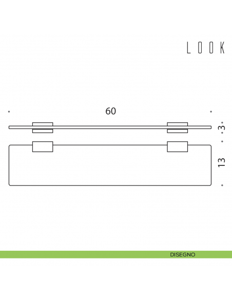 Mensola Colombo Design Look 60 cm disegno