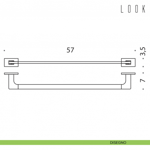 Porta salvietta Colombo Design Look 57 cm disegno
