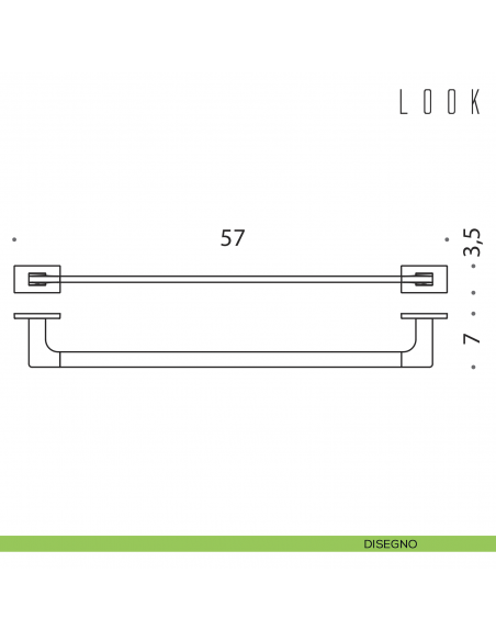 Porta salvietta Colombo Design Look 57 cm disegno