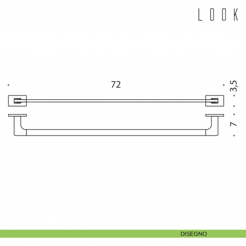 Porta salvietta Colombo Design Look 72 cm disegno