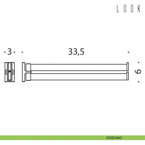 Porta salvietta doppio a snodo Colombo Design Look disegno