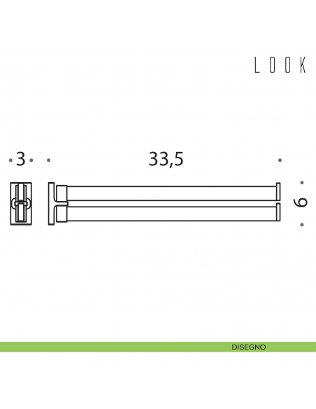 Porta salvietta doppio a snodo Colombo Design Look disegno