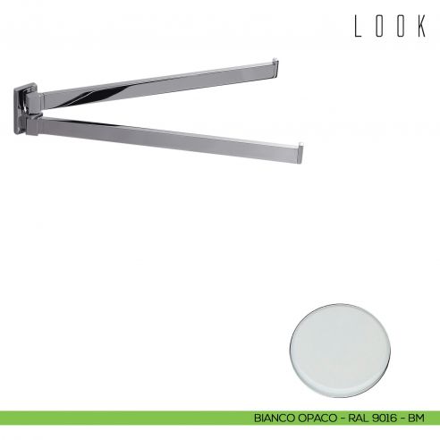 Porta salvietta doppio a snodo Colombo Design Look bianco opaco