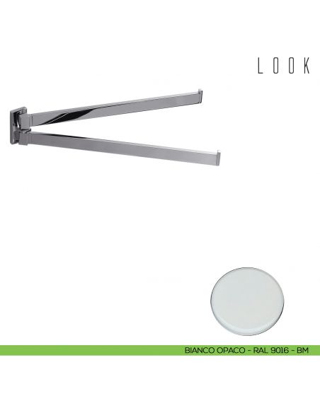 Porta salvietta doppio a snodo Colombo Design Look bianco opaco