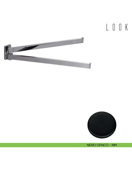 Porta salvietta doppio a snodo Colombo Design Look nero opaco