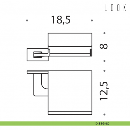 Porta rotolo coperto Colombo Design Look disegno