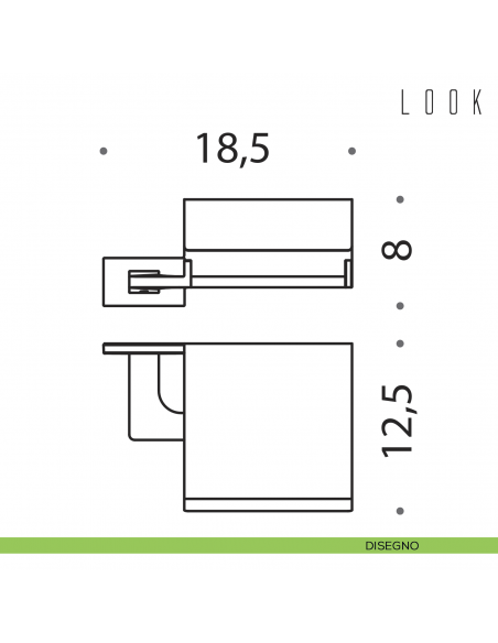 Porta rotolo coperto Colombo Design Look disegno
