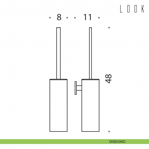 Porta scopino sospeso in ABS Colombo Design Look disegno