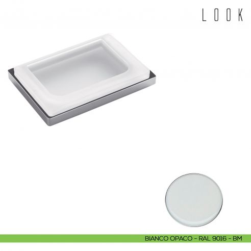 Porta sapone da appoggio Colombo Design Look bianco opaco