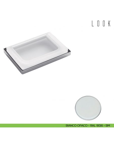 Porta sapone da appoggio Colombo Design Look bianco opaco