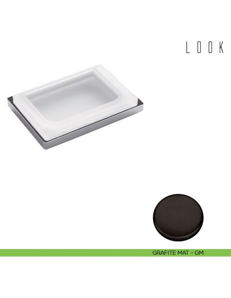 Porta sapone da appoggio Colombo Design Look grafite mat