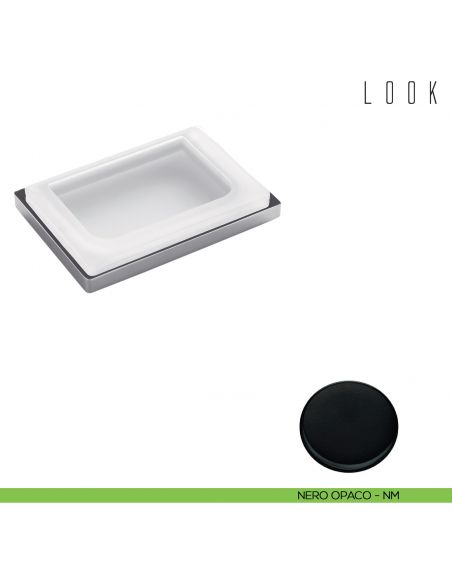 Porta sapone da appoggio Colombo Design Look nero opaco