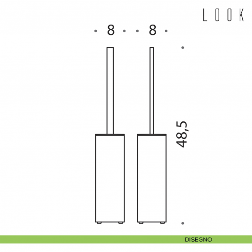 Porta scopino da appoggio Colombo Design serie Look disegno