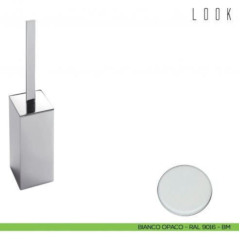 Porta scopino da appoggio Colombo Design serie Look bianco opaco