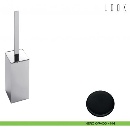 Porta scopino da appoggio Colombo Design serie Look nero opaco