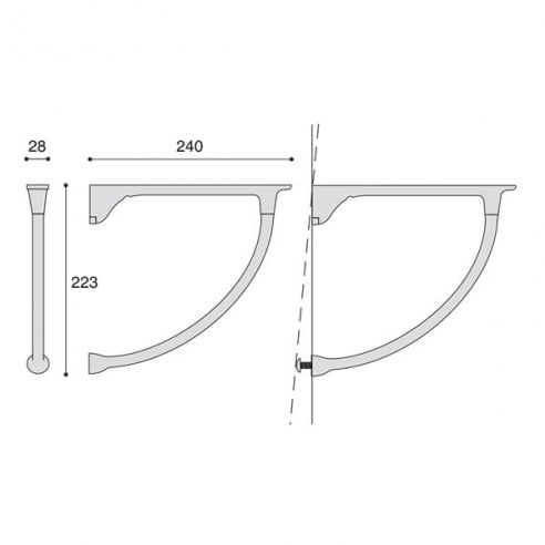 Reggimensola per legno Confalonieri MS01220 disegno