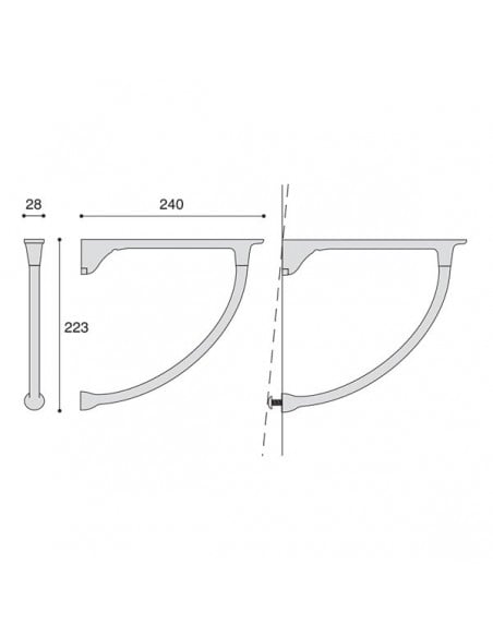 Reggimensola per legno Confalonieri MS01220 disegno