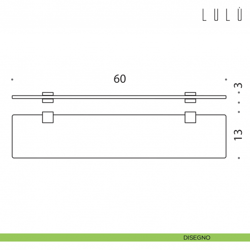 Mensola Colombo Design Lulù 60 cm disegno
