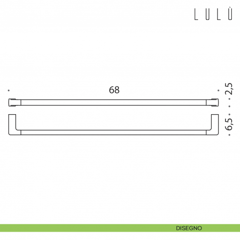 Porta salvietta Colombo Design Lulù 68 cm disegno