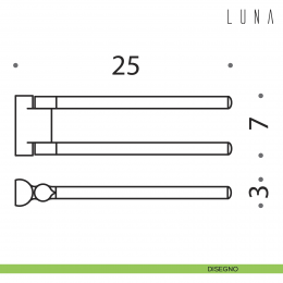 Porta salvietta doppio a snodo Colombo Design Luna 25 cm 2