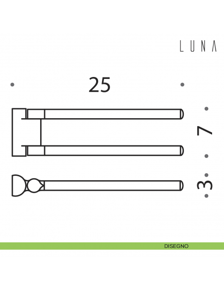 Porta salvietta doppio a snodo Colombo Design Luna 25 cm disegno