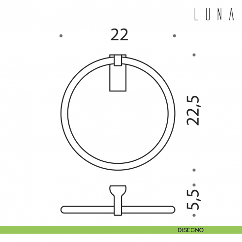 Porta salvietta ad anello Colombo Design Luna disegno