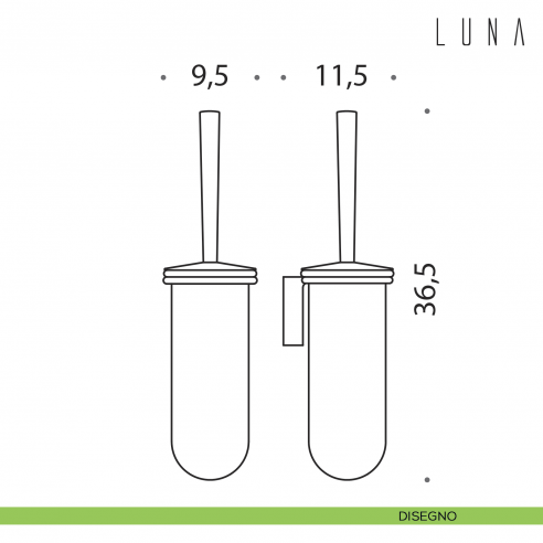 Porta scopino a muro Colombo Design Luna disegno