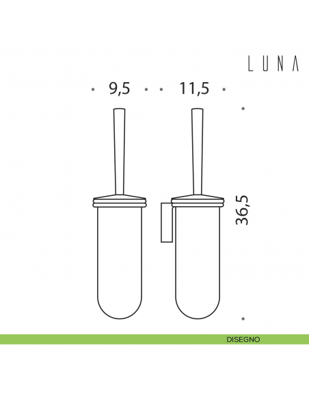 Porta scopino a muro Colombo Design Luna disegno