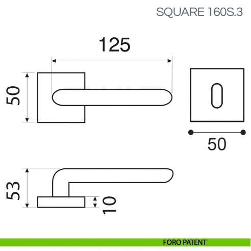 Maniglia per porta con cristalli Swarovski Square Fimet Handles foro patent