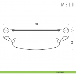 Mensola Colombo Design Melò 70 cm 2