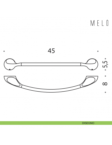 Porta salvietta Colombo Design Melò 45 cm disegno