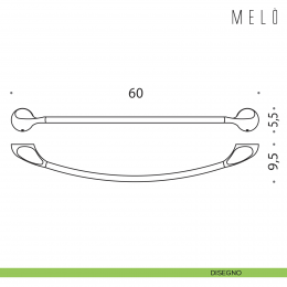 Porta salvietta Colombo Design Melò 60 cm 2