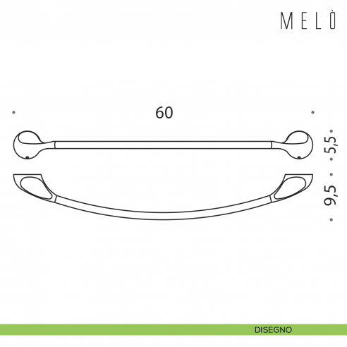 Porta salvietta Colombo Design Melò 60 cm disegno
