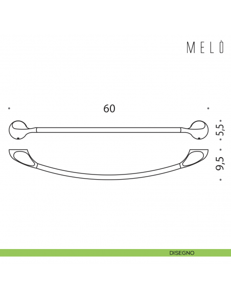 Porta salvietta Colombo Design Melò 60 cm disegno