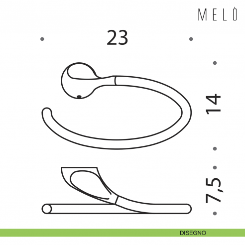 Porta salvietta ad anello Colombo Design Melò disegno