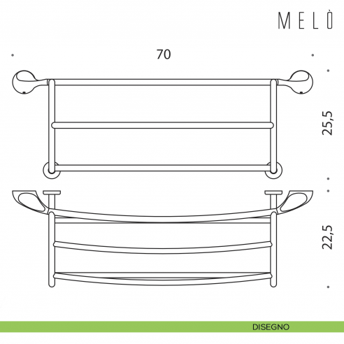 Rack porta salvietta Colombo Design Melò disegno