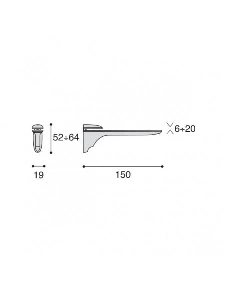 Reggimensola per vetro e legno Confalonieri MS01222 disegno