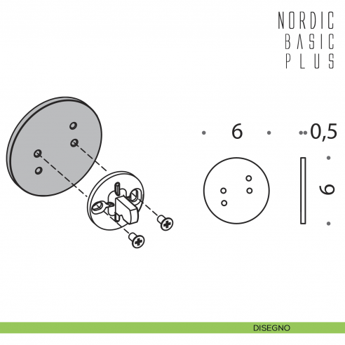 Ghiera con biadesivo Colombo Design disegno