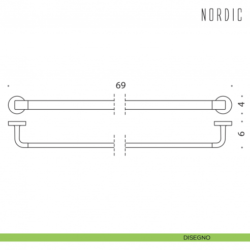 Porta salvietta Colombo Design Nordic 69 cm disegno