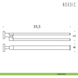 Porta salvietta doppio a snodo Colombo Design Nordic 2