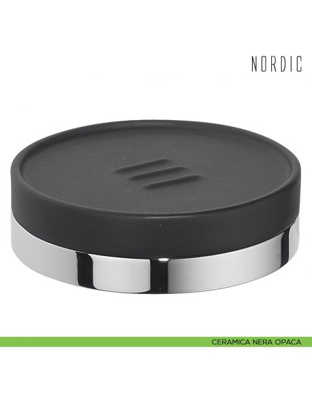 Porta sapone da appoggio Colombo Design Nordic ceramica nera opaca